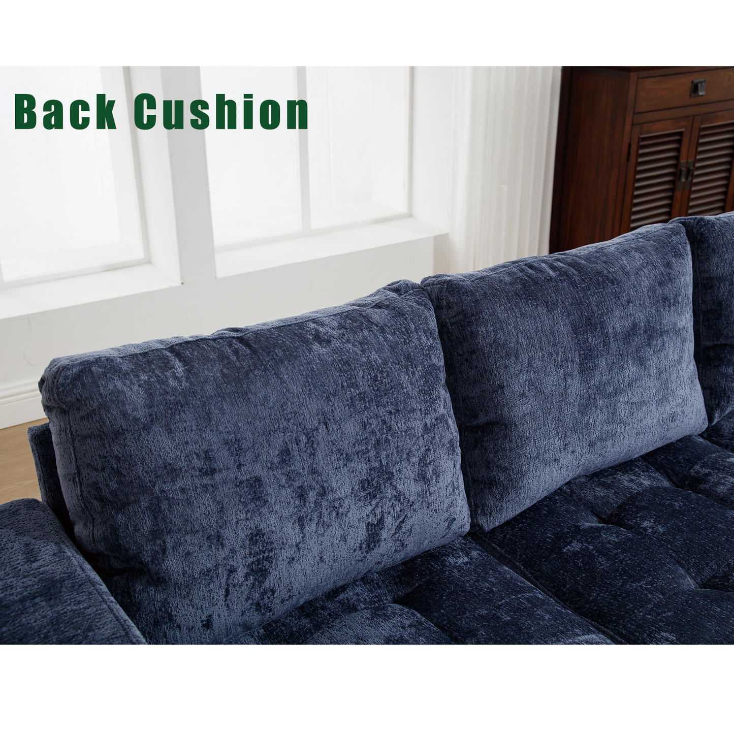 5 Seat Modular Sofa,with Storage Ottoman, Convertible Sectional Sofa, L Shaped Couch ,  Reversible Chaise ,Riveted Sofa