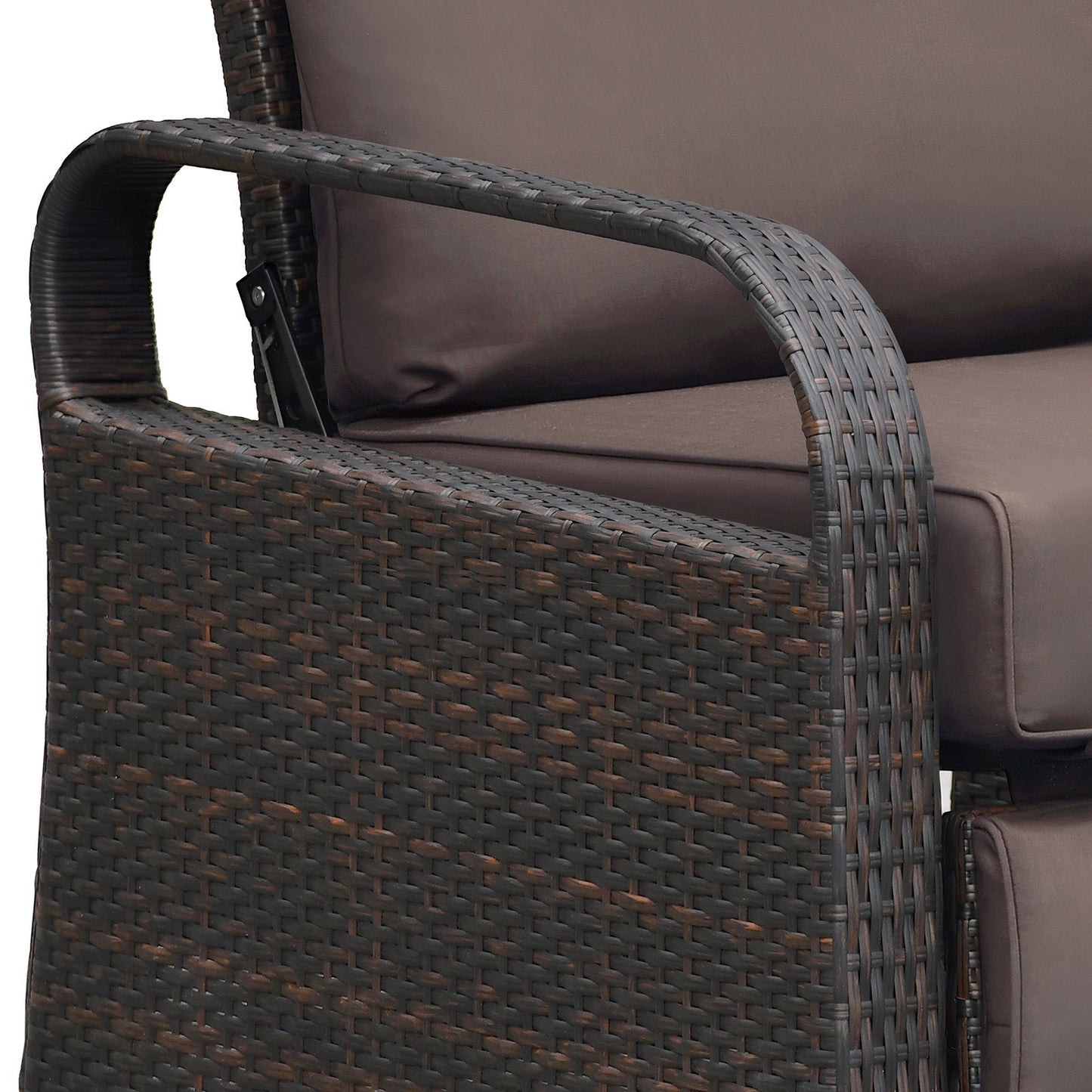 Outdoor Recliner Chair;  Automatic Adjustable Wicker Lounge Recliner Chair With 5.12'' Thicken Cushion