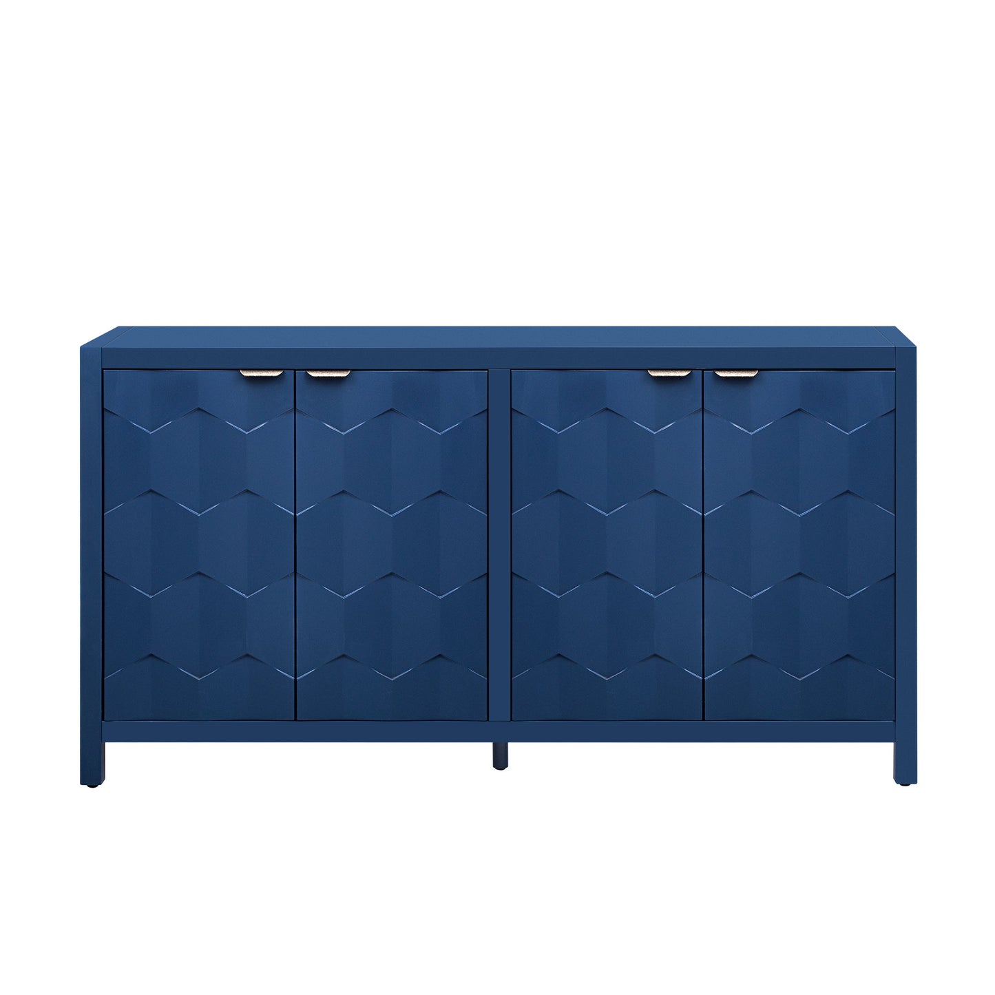 Luxurious Four-Door Sideboard With Honeycomb Patterned Doors, Offering Ample Storage for Study,Entrance and Living Room