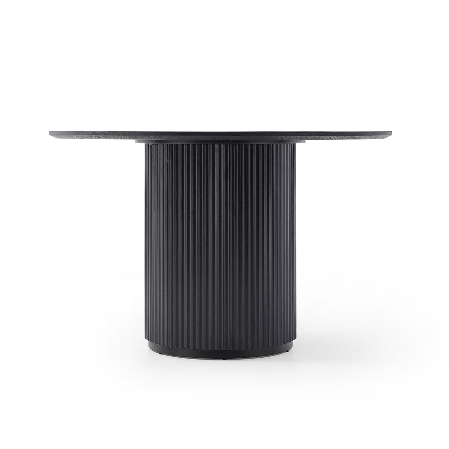 Black Round Dining Table, MDF Handcraft Pedestal Dining Room Table Restaurant Furniture Leisure Coffee Table