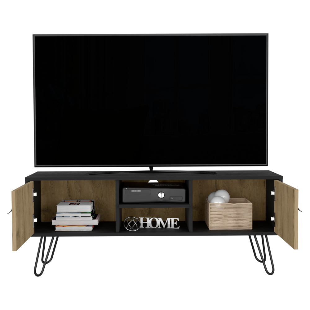 Tv Stand B Magness, Living Room, Black / Macadamia