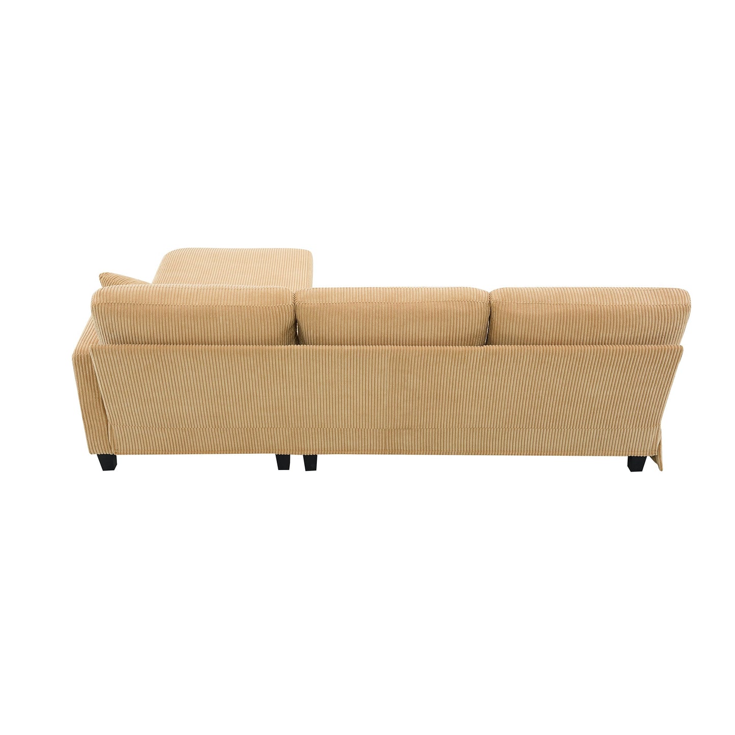 87*61"Modern L-Shaped Corduroy Sofa With Reversible Chaise,4-Seat Upholstered Sectional Indoor Furniture,Convertible