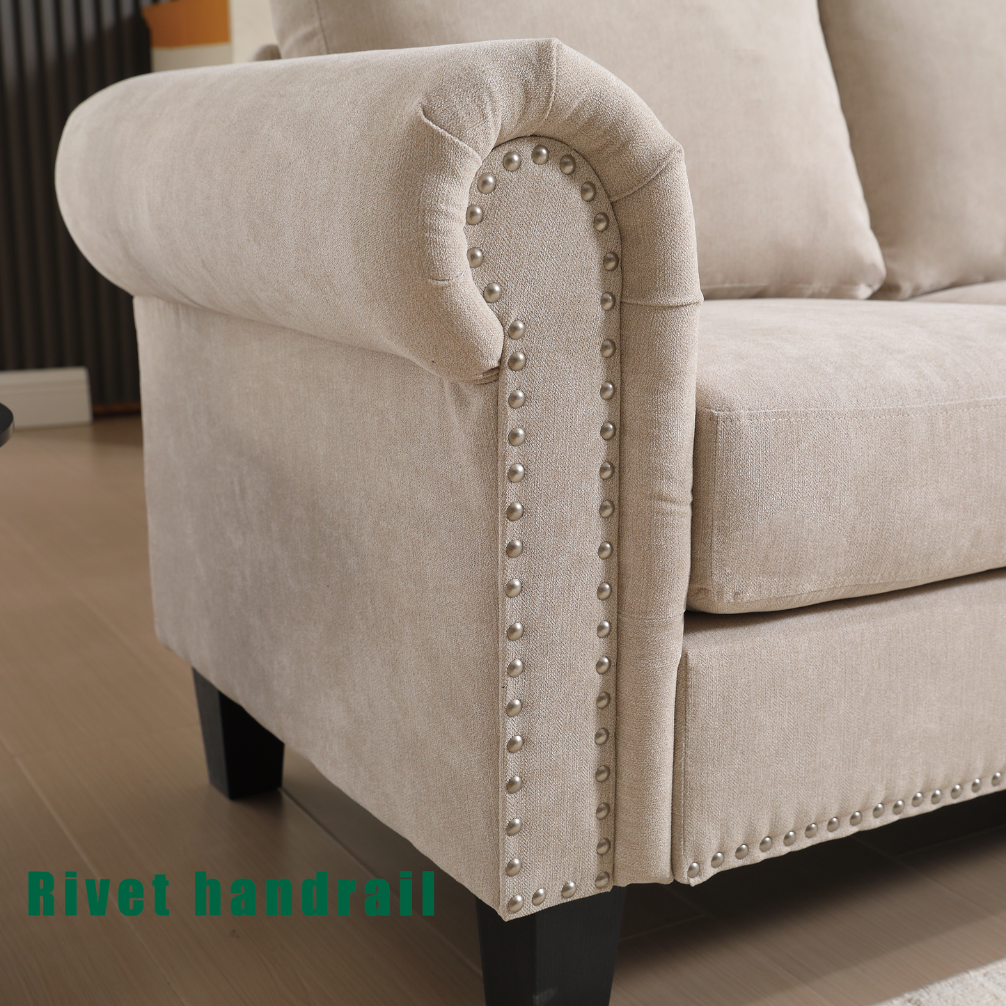 Convertible Sectional Sofa With Storage,L-Shaped Sofa,Four-Seater Sofa,Modern Linen Fabric Sectional Couches for Living