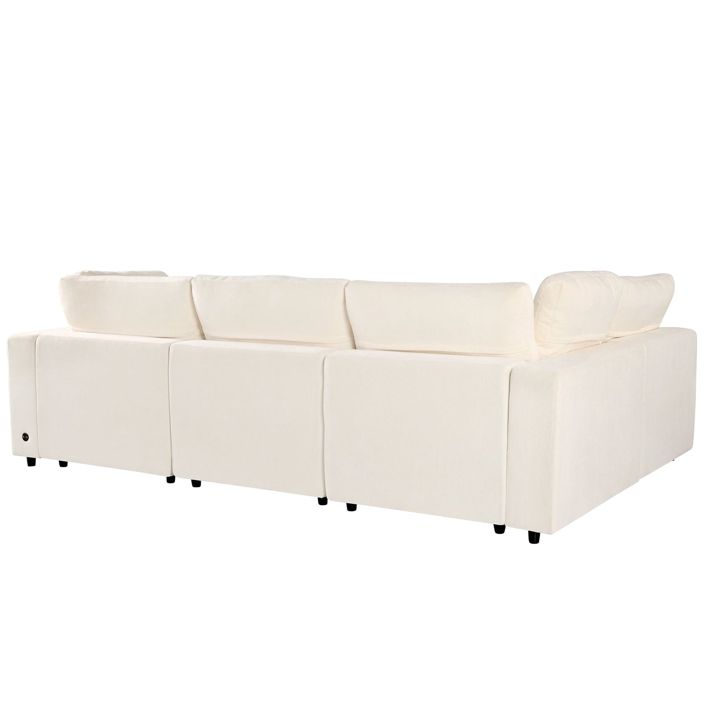 Upholstered Modular Sofa With  With Storage Space, USB Charge Ports,Wireless Charging and Built-In Bluetooth Speaker