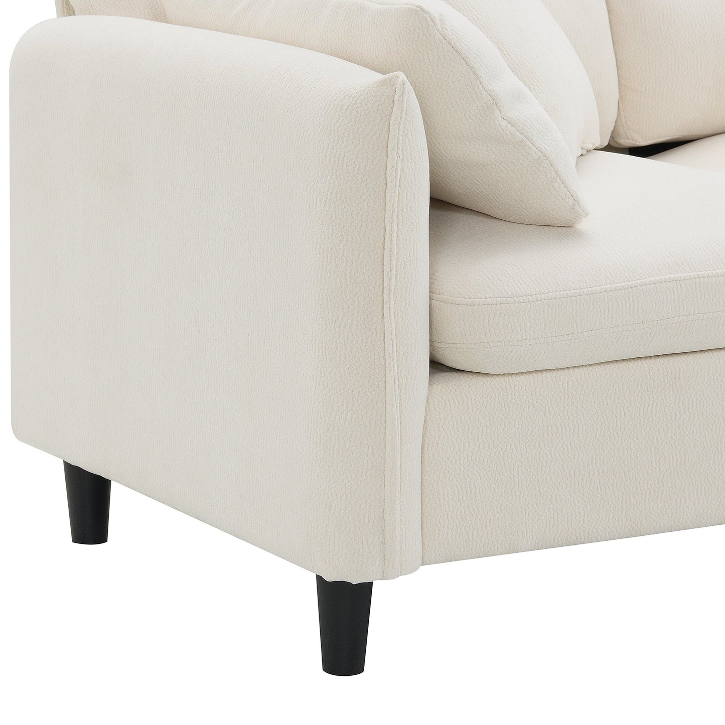 110*62" Modern Convertible Sectional Sofa,L-Shaped Reversible Couch Set With Free Pillows,5 Seat Cloud Chenille Indoor