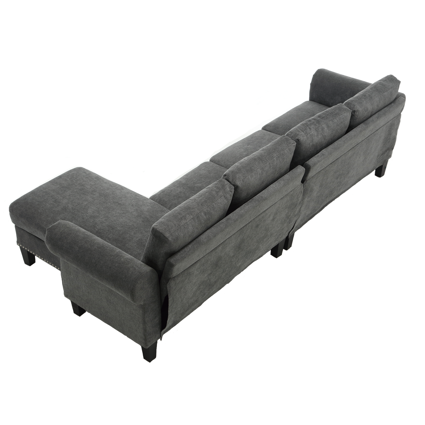Convertible Sectional Sofa With Storage,L-Shaped Sofa,Four-Seater Sofa,Modern Linen Fabric Sectional Couches for Living