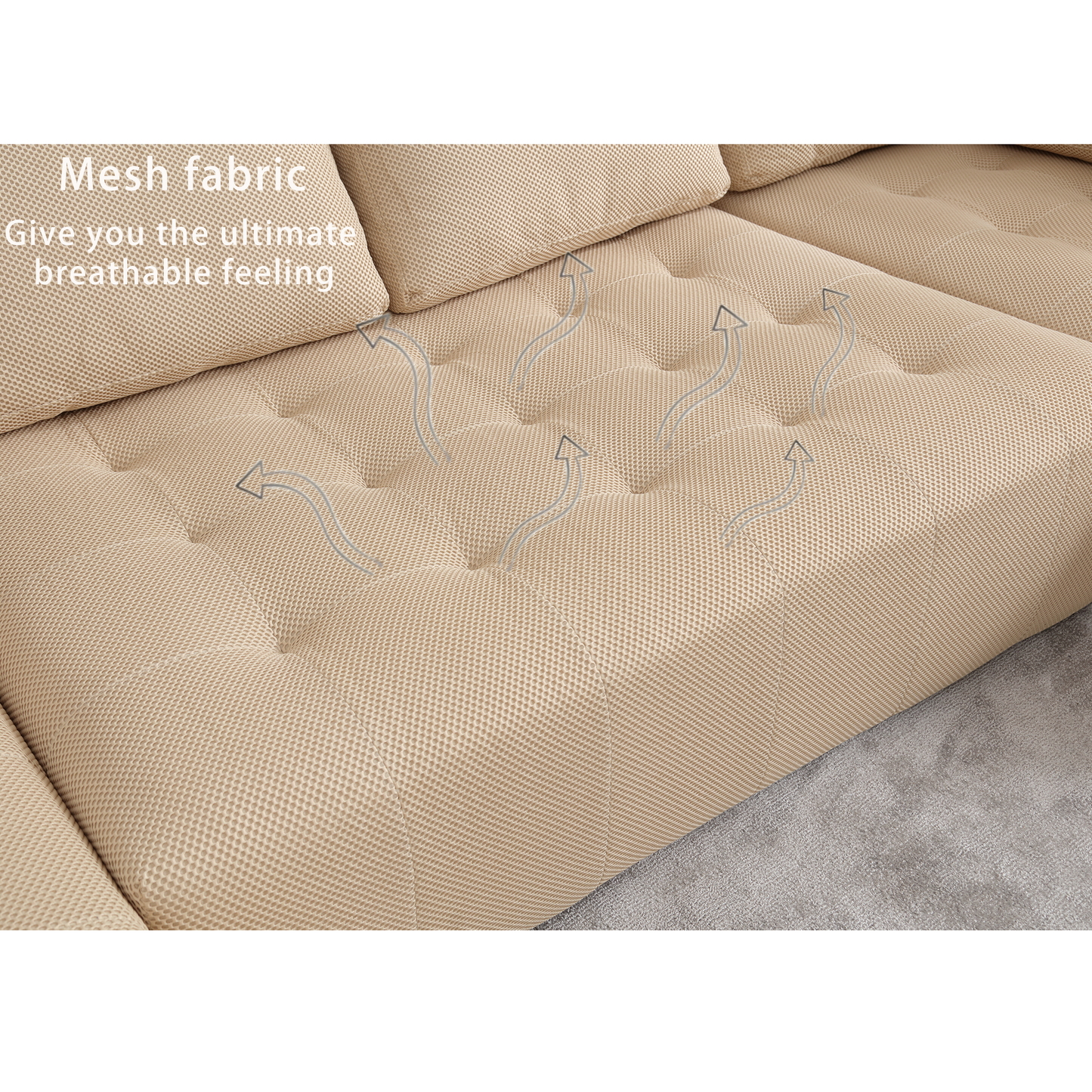 138.5 "Modular Combination Sofa, U-Shaped Sofa, Living Room, Apartment, Upholstered ,6-Seat Sofa, Free Combination Sofa