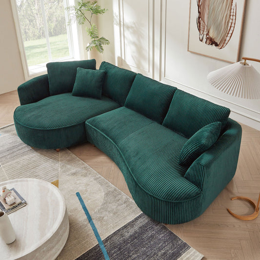 122.04 Inch Oversized Sectional Sofa, Modern Couch With Chaise, Comfy Sofa Couch With Left  Facing Chaise,Corduroy Sofa
