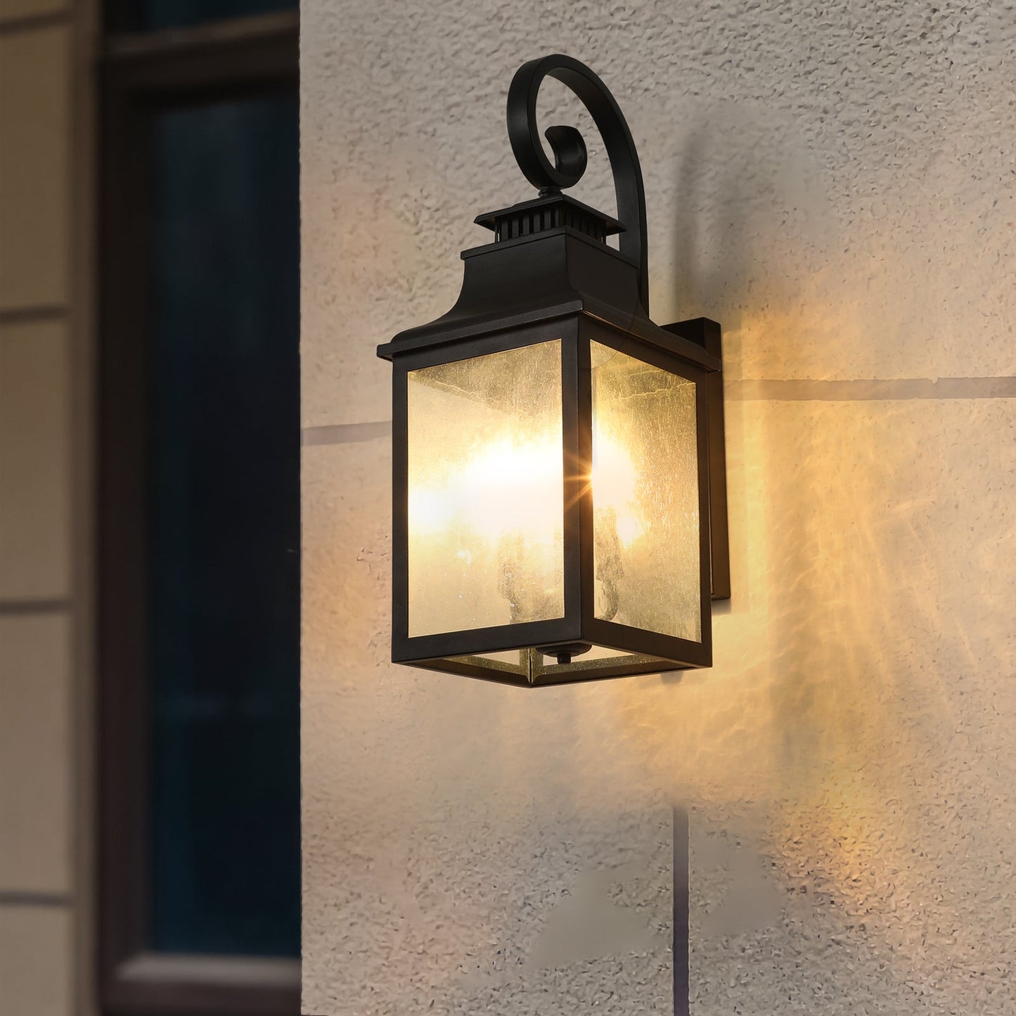 Large Outdoor Wall Lamps With Glass Supports Multiple Types of Light Bulbs 1 Pack