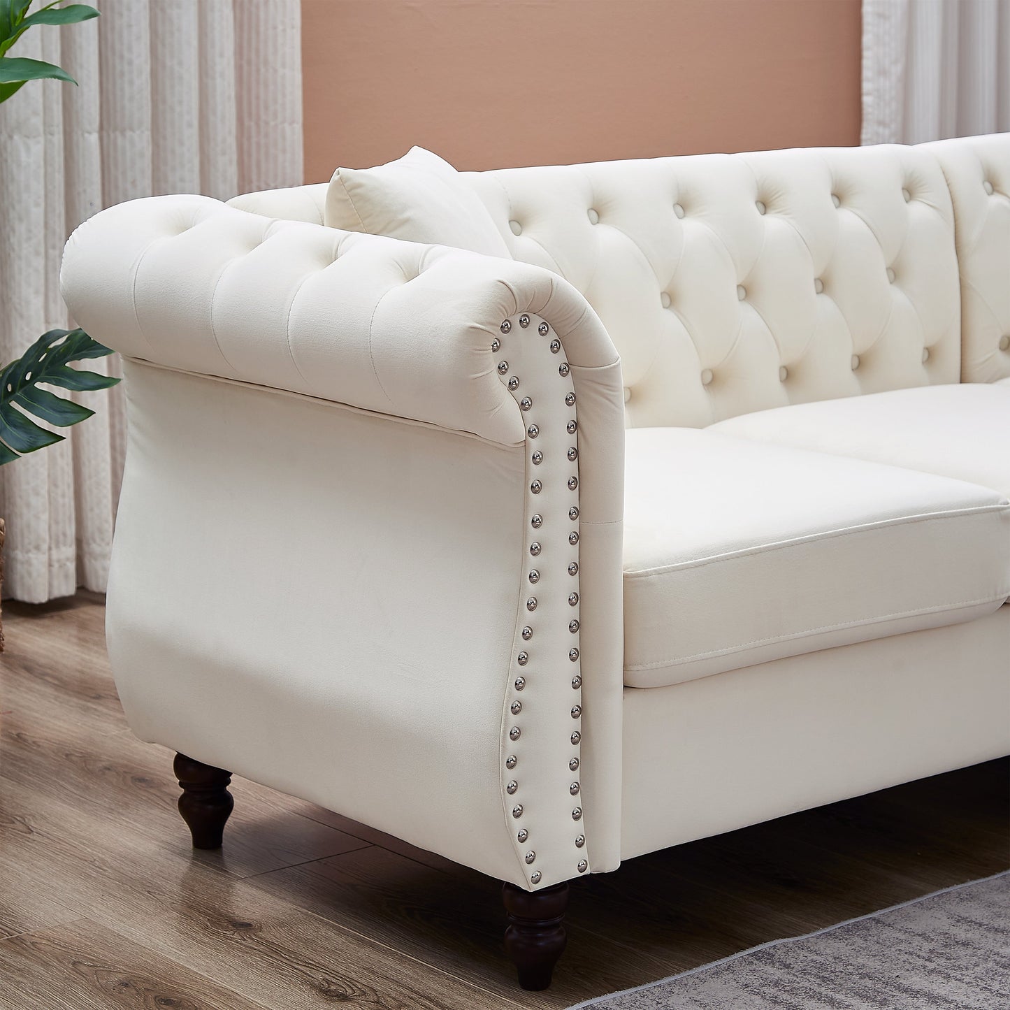83.5-Inch Oversized Corner Sofa Covers, L-Shaped Sectional Couch,   5-Seater Corner Sofas With 3 Pillows for Living Room