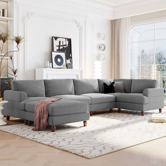 Modular Sectional Sofa With Ottoman L Shaped Corner Sectional for Living Room, Office, Spacious Space