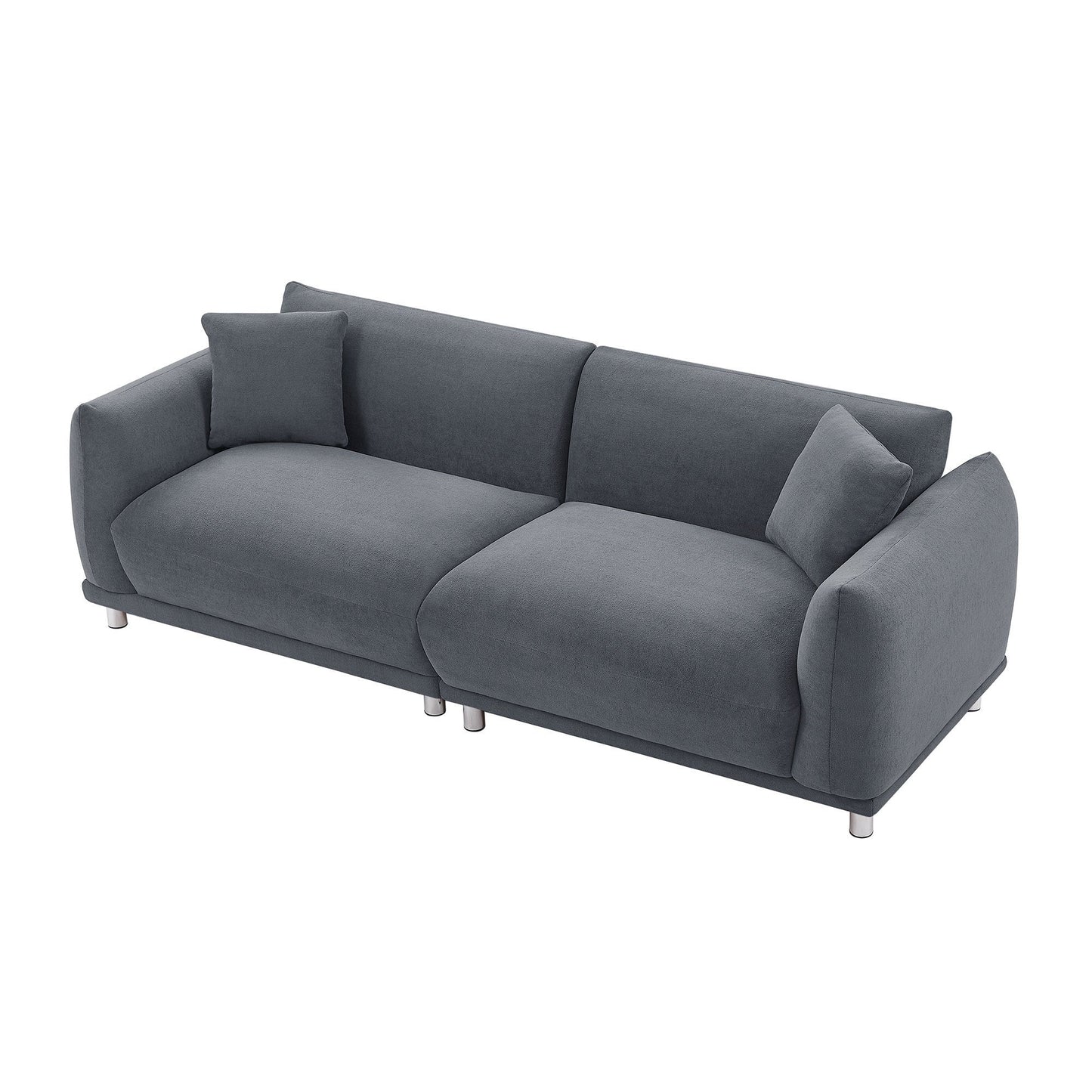 88.58" Sofa, Comfy Sofa Couch With Extra Deep Seats, Modern Sofa Bread-Like Sofa With 2 Pillows and Metal Feet
