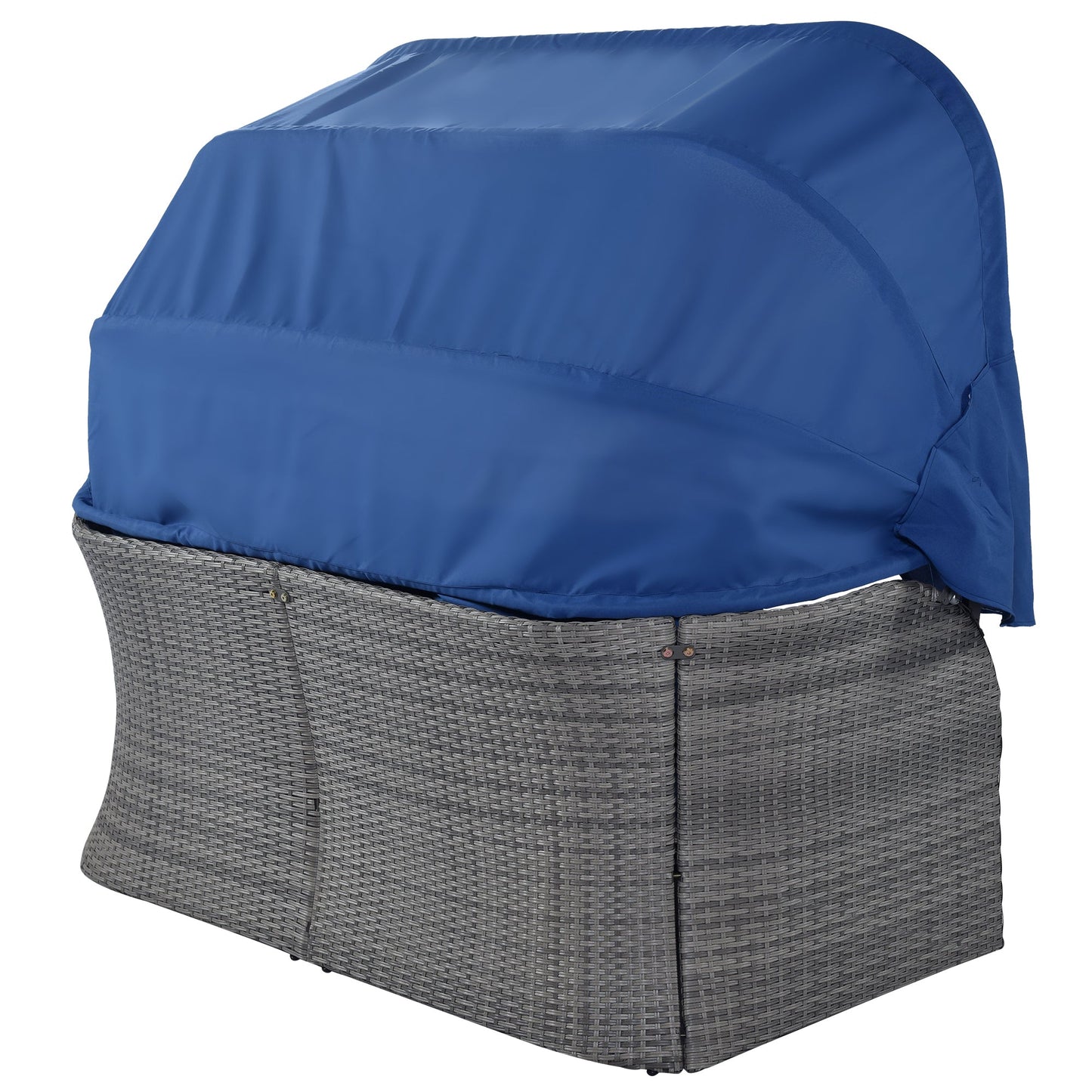 Outdoor Patio Furniture Set Daybed Sunbed With Retractable Canopy Conversation Set Wicker Furniture